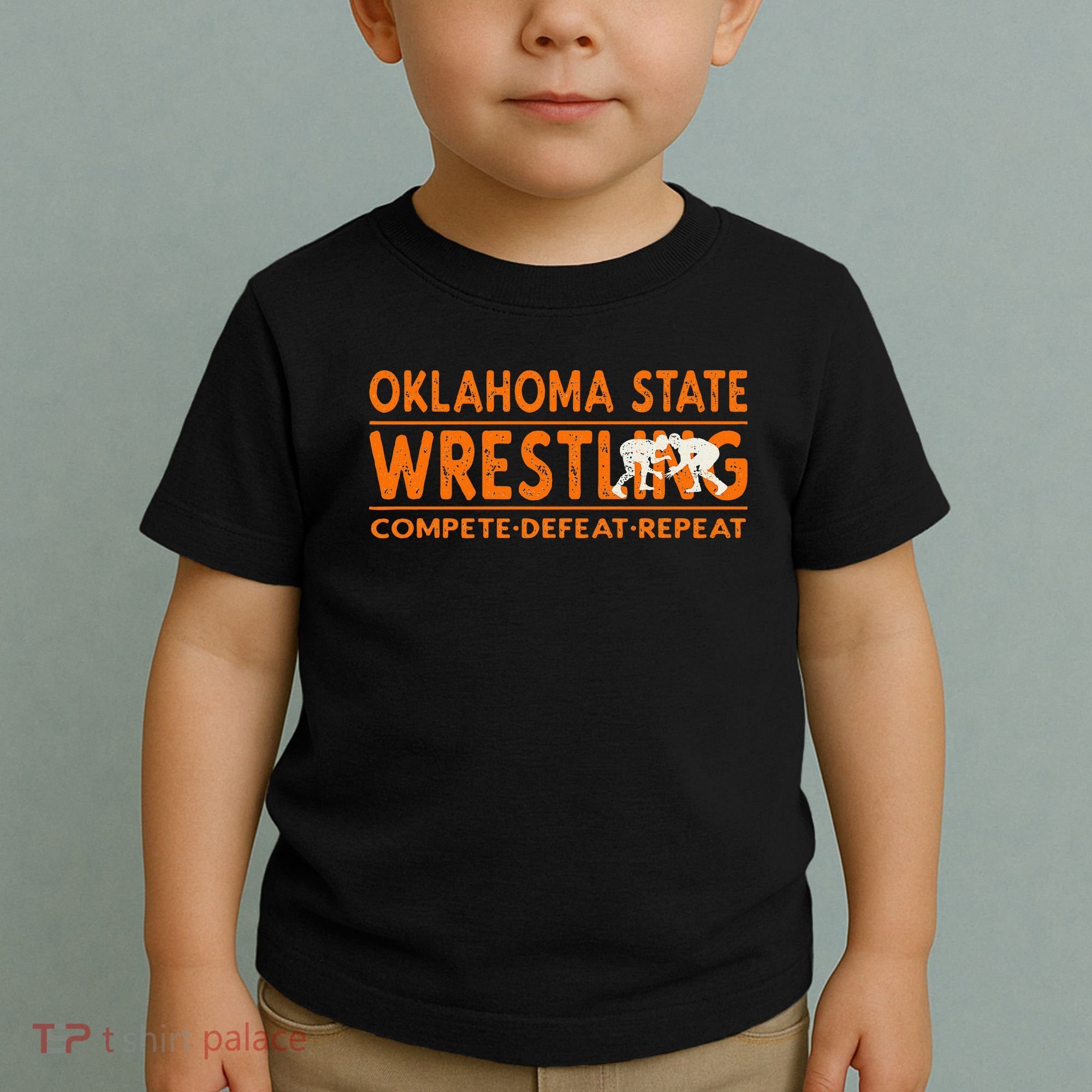 O.K.L.A.H.O.M.A State Wrestling Compete Defeat Repeat Toddler T-Shirt