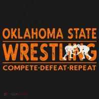 O.K.L.A.H.O.M.A State Wrestling Compete Defeat Repeat Kids Sweatshirt thumb 2
