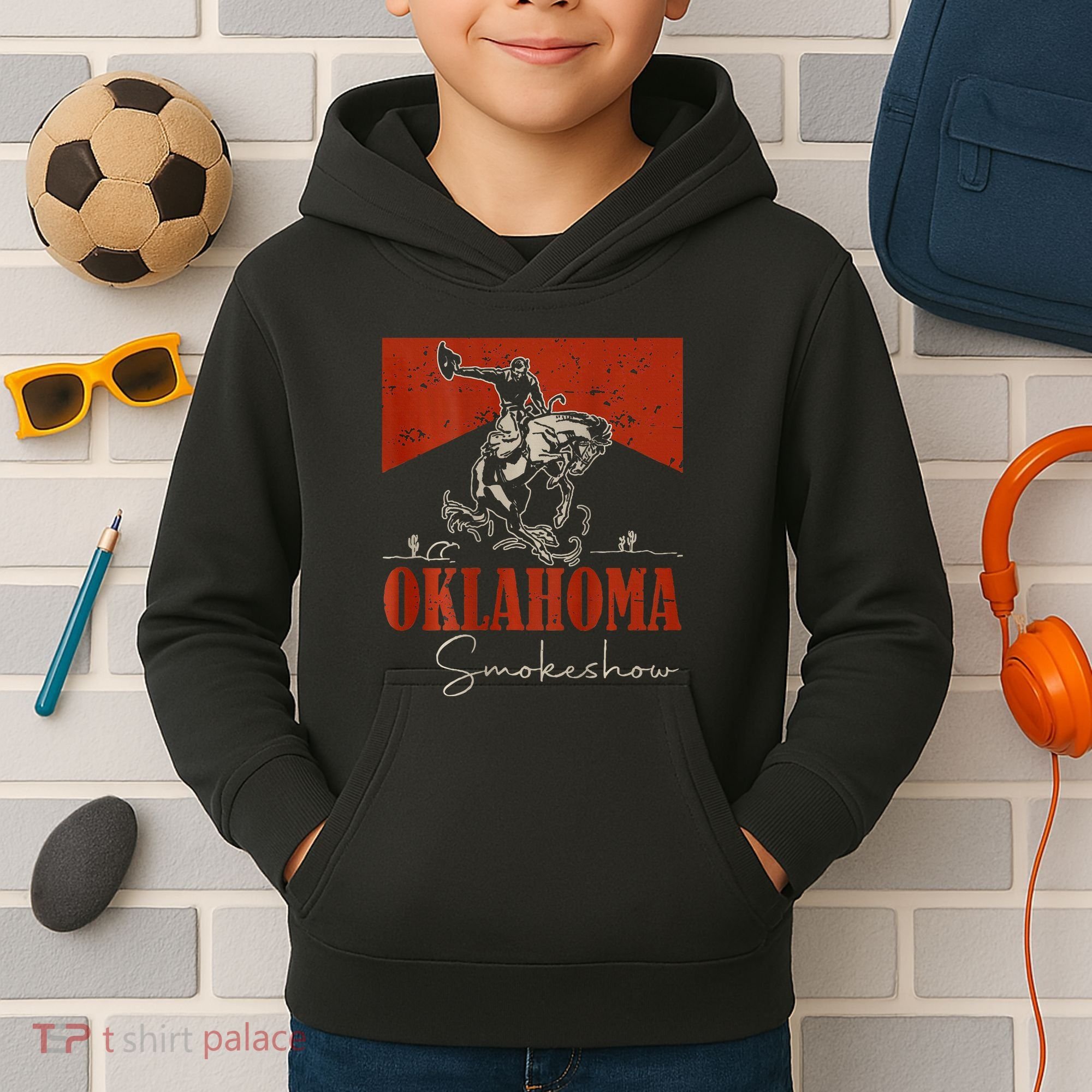 Oklahoma Smokeshow Western Rodeo Kids Hoodie