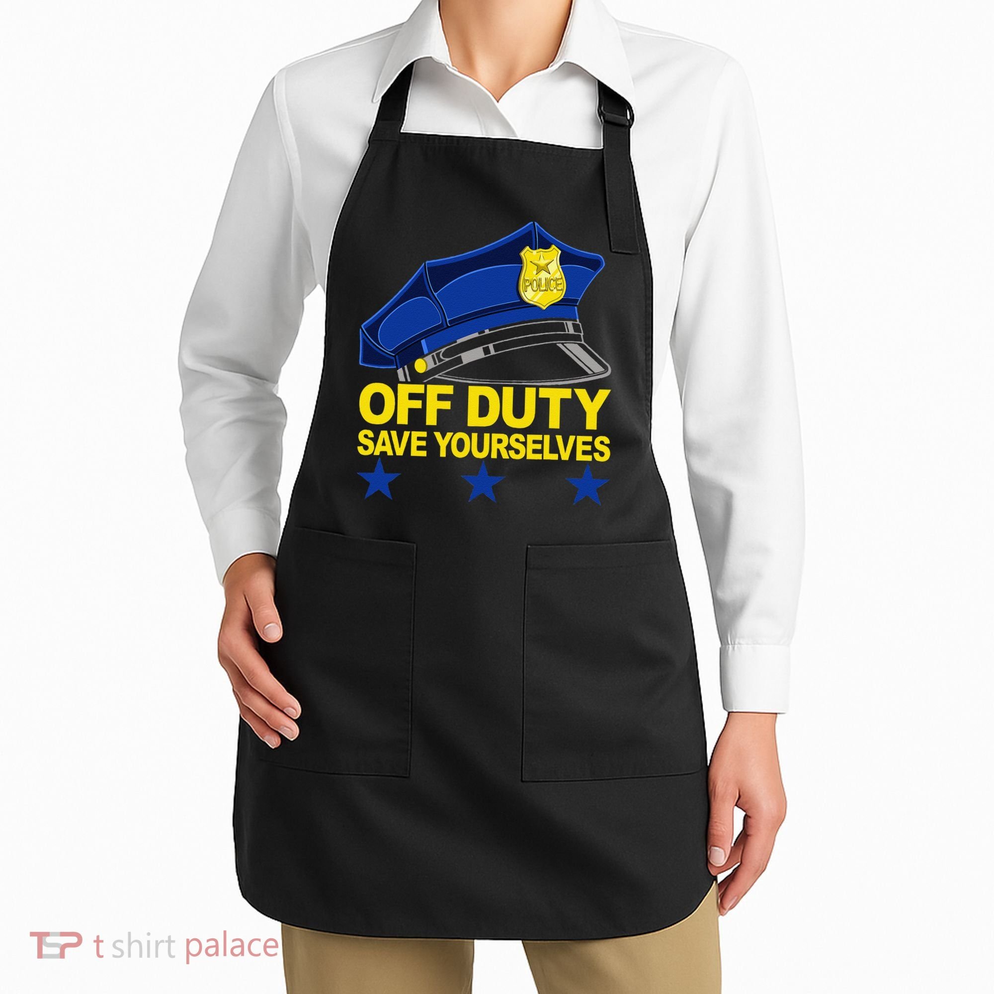 Offduty Save Yourselves Funny Police Officer Cop Apron