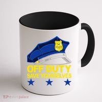 Offduty Save Yourselves Funny Police Officer Cop Coffee Mug thumb 1