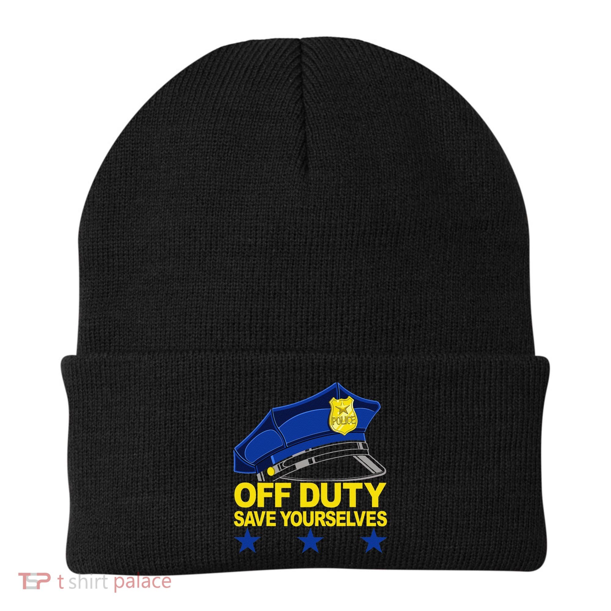Offduty Save Yourselves Funny Police Officer Cop Beanie