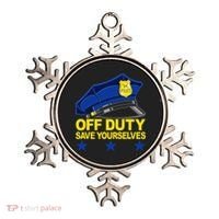 Offduty Save Yourselves Funny Police Officer Cop Ornament thumb 0