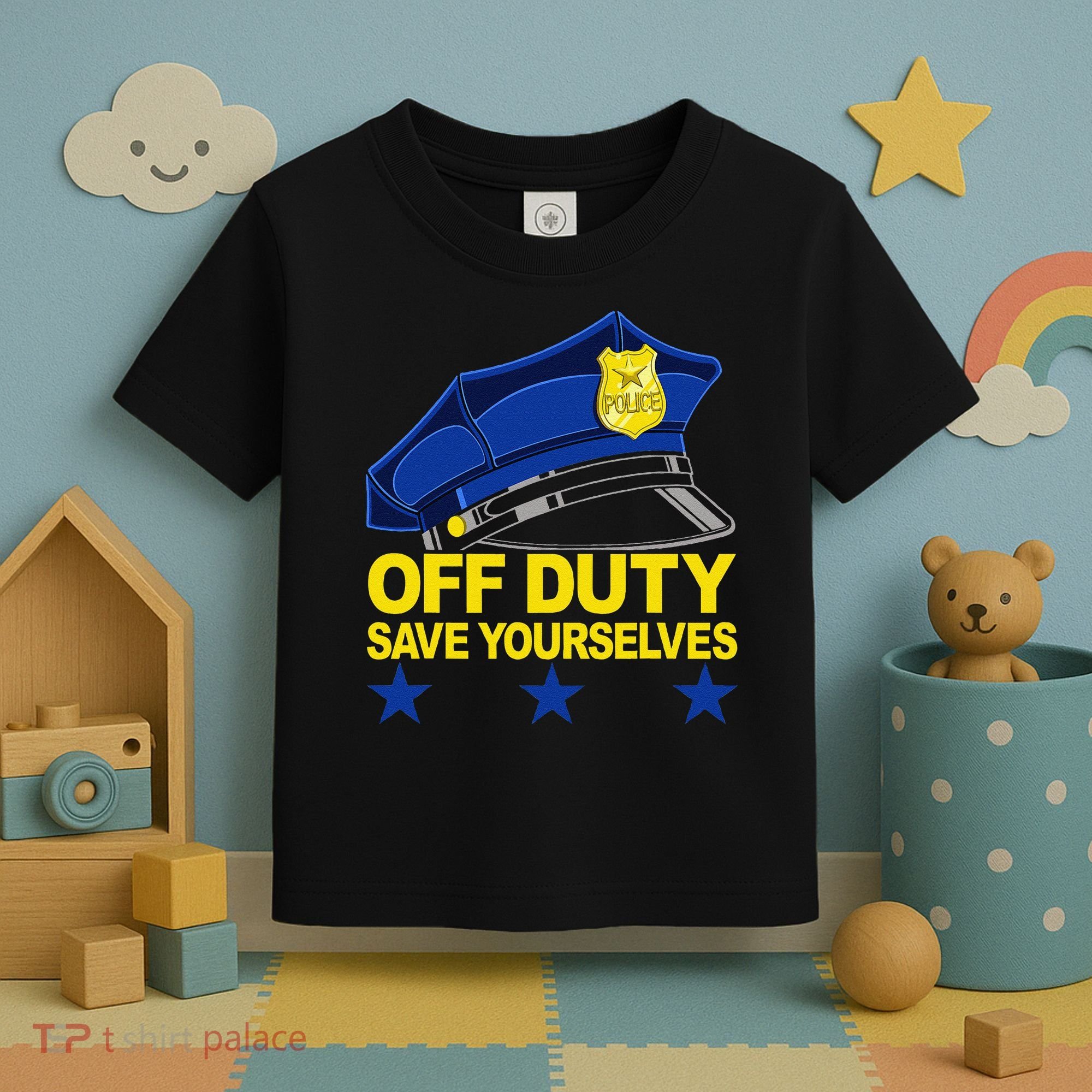 Offduty Save Yourselves Funny Police Officer Cop Toddler T-Shirt