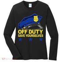 Offduty Save Yourselves Funny Police Officer Cop Women's Long Sleeve Shirt thumb 0