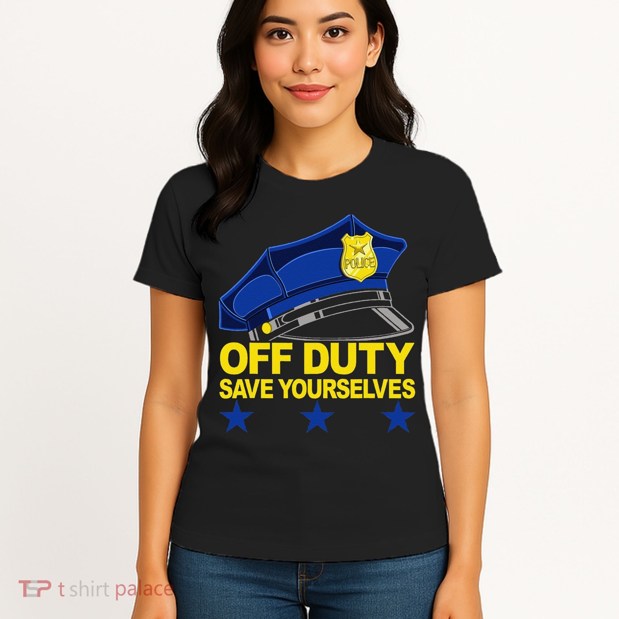Offduty Save Yourselves Funny Police Officer Cop Women's T-Shirt
