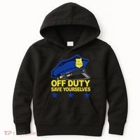 Offduty Save Yourselves Funny Police Officer Cop Kids Hoodie thumb 0