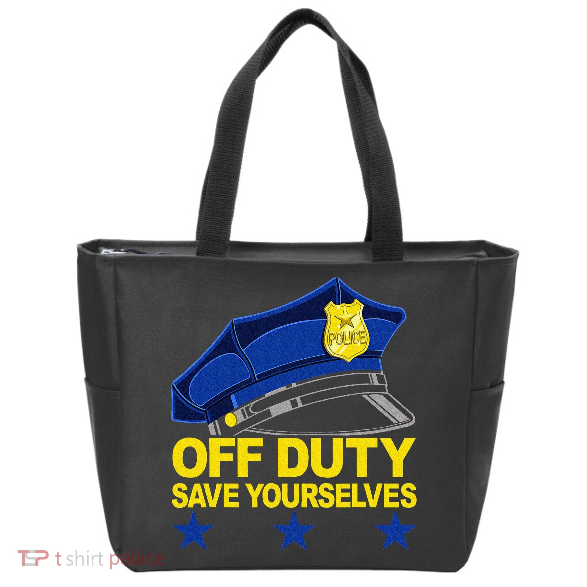 Offduty Save Yourselves Funny Police Officer Cop Tote Bag