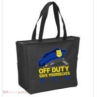 Offduty Save Yourselves Funny Police Officer Cop Tote Bag thumb 2