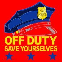 Offduty Save Yourselves Funny Police Officer Cop Santa Hat thumb 1