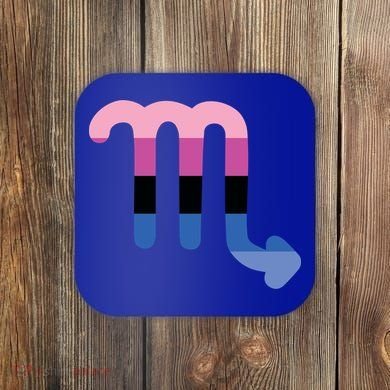 Omnisexual Scorpio Zodiac Sign Omnisexual Pride Flag Cool Gift Coaster