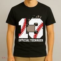 Official Teenager 13th Birthday Baseball 13 Years Old T-Shirt thumb 3