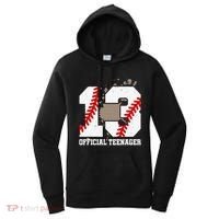 Official Teenager 13th Birthday Baseball 13 Years Old Women's Hoodie thumb 0