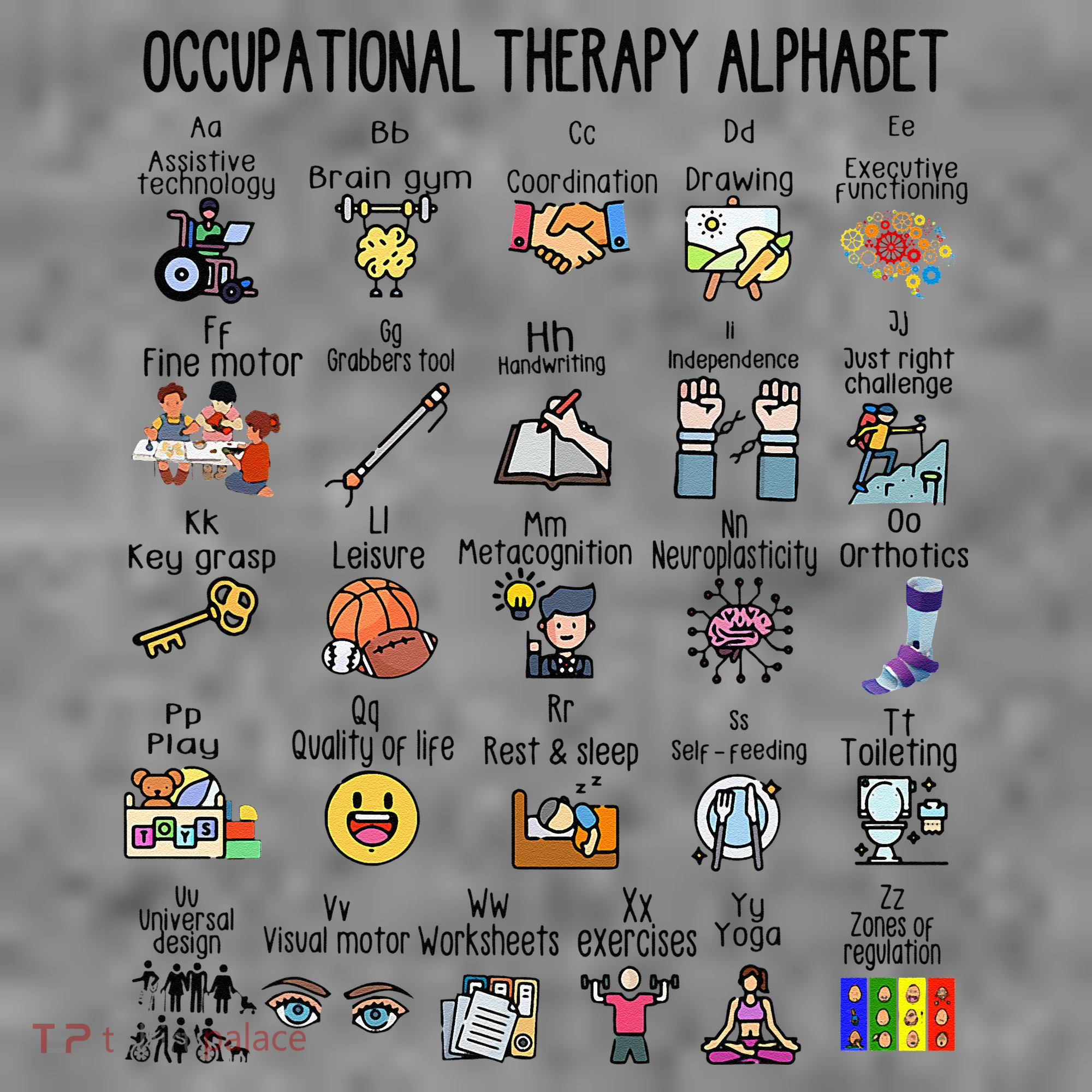 Occupational Therapy Alphabet OT Therapist Teacher Assistant Toddler Hoodie