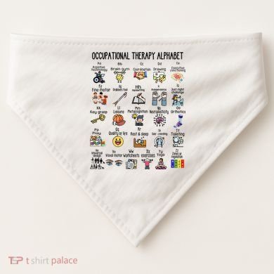 Occupational Therapy Alphabet OT Therapist Teacher Assistant USA-Made Doggie Bandana
