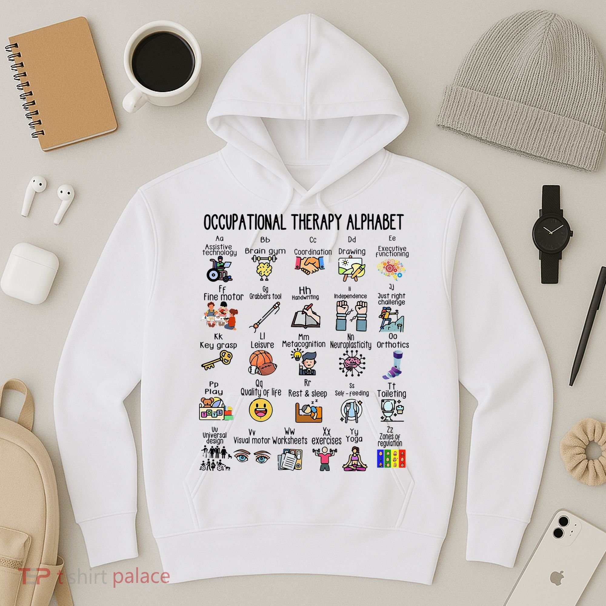 Occupational Therapy Alphabet OT Therapist Teacher Assistant Hoodie