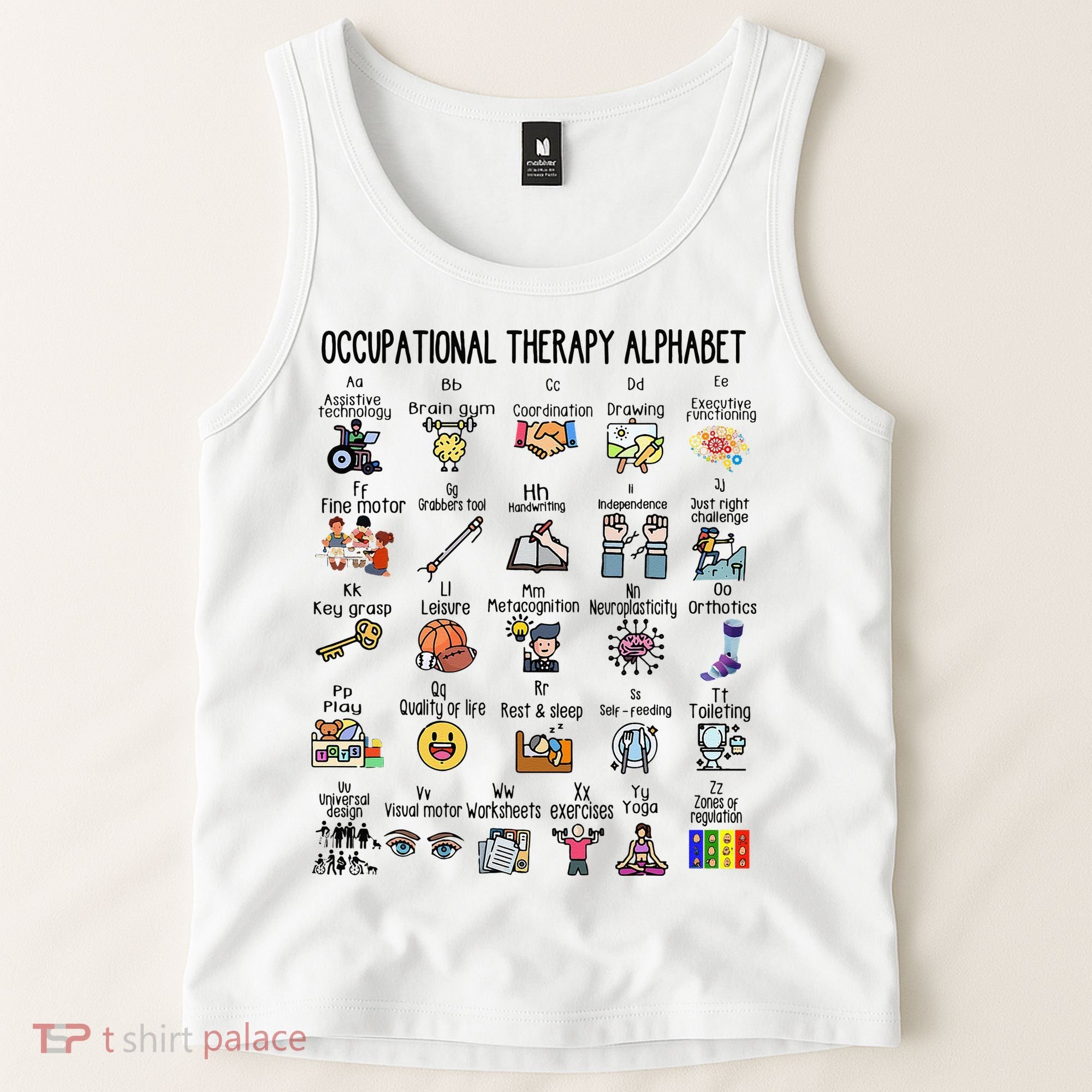 Occupational Therapy Alphabet OT Therapist Teacher Assistant Tank Top