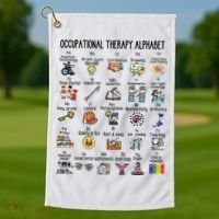 Occupational Therapy Alphabet OT Therapist Teacher Assistant Golf Towel thumb 1