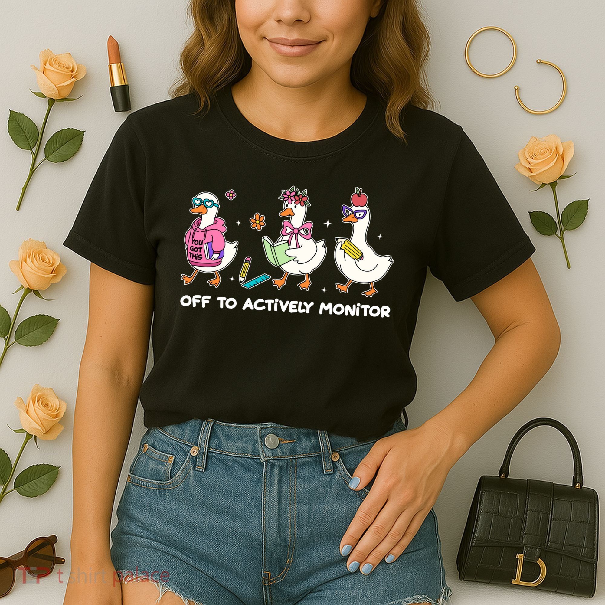 Off To Actively Monitor Silly Goose School Comfort Colors Boxy T-Shirt
