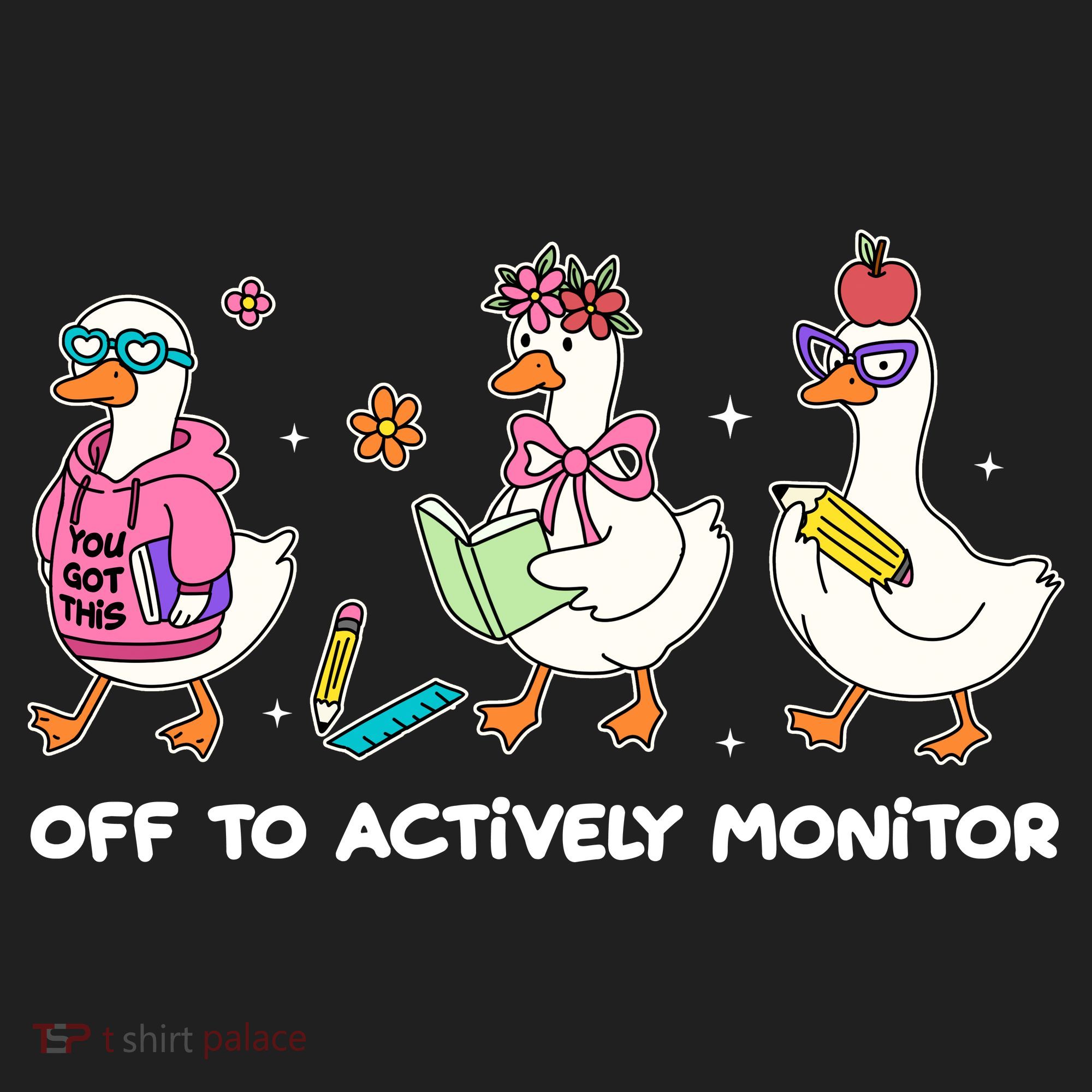 Off To Actively Monitor Silly Goose School Comfort Colors Boxy T-Shirt