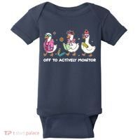 Off To Actively Monitor Silly Goose School Baby Bodysuit thumb 0