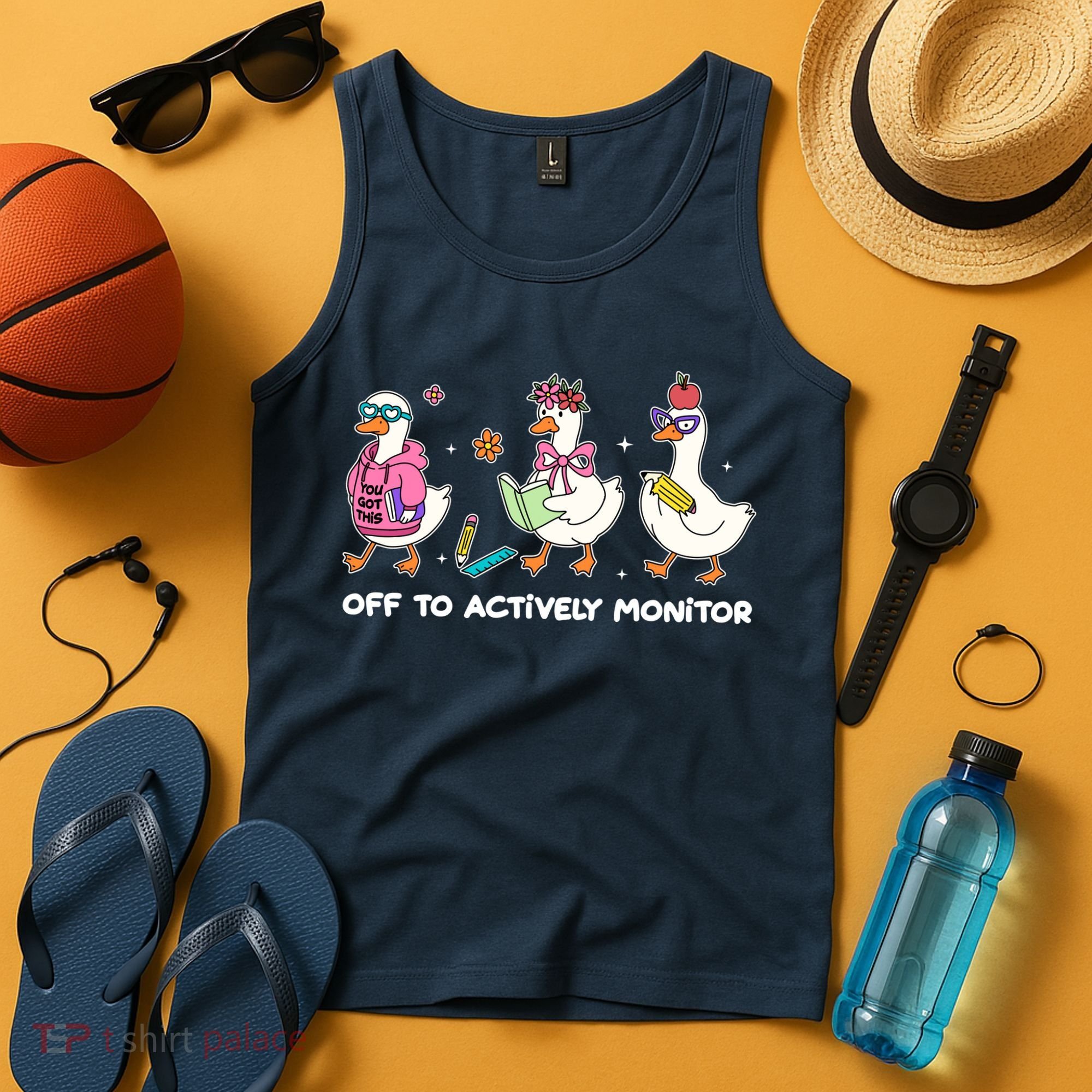 Off To Actively Monitor Silly Goose School Tank Top