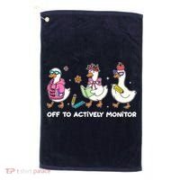 Off To Actively Monitor Silly Goose School Golf Towel thumb 0
