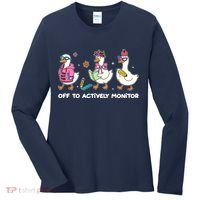 Off To Actively Monitor Silly Goose School Women's Long Sleeve Shirt thumb 0