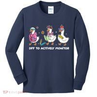 Off To Actively Monitor Silly Goose School Kids Long Sleeve Shirt thumb 0