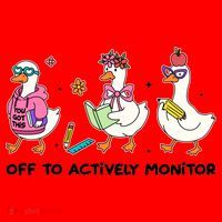 Off To Actively Monitor Silly Goose School Santa Hat thumb 1