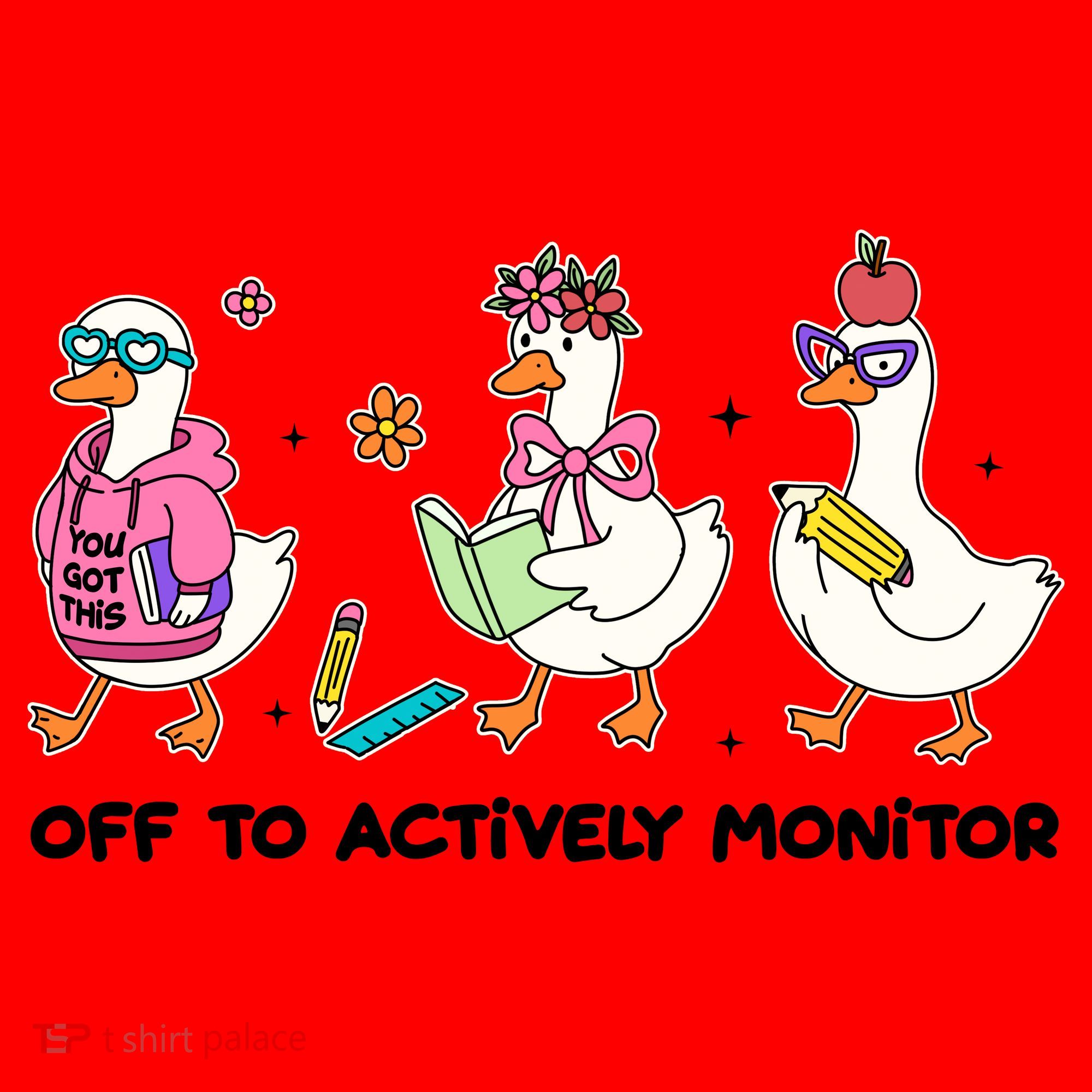 Off To Actively Monitor Silly Goose School Santa Hat
