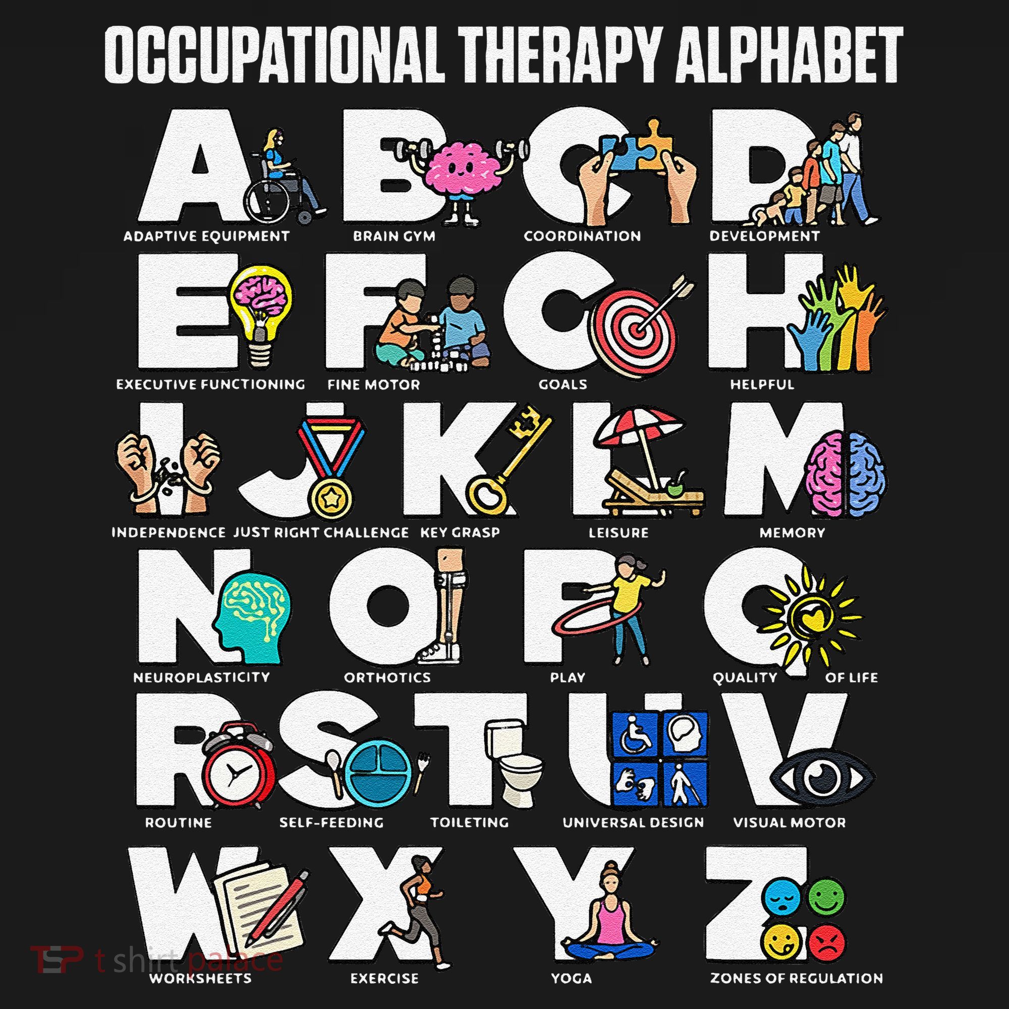Occupational Therapy Alphabet Educational Ot Therapist Abcs Backpack