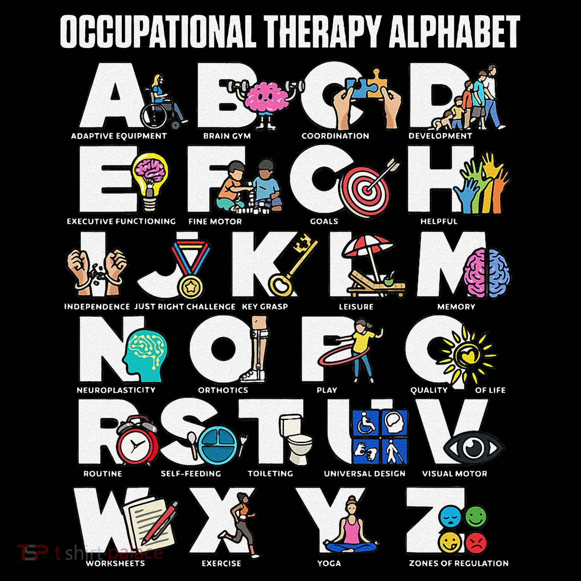 Occupational Therapy Alphabet Educational Ot Therapist Abcs Women's Hoodie