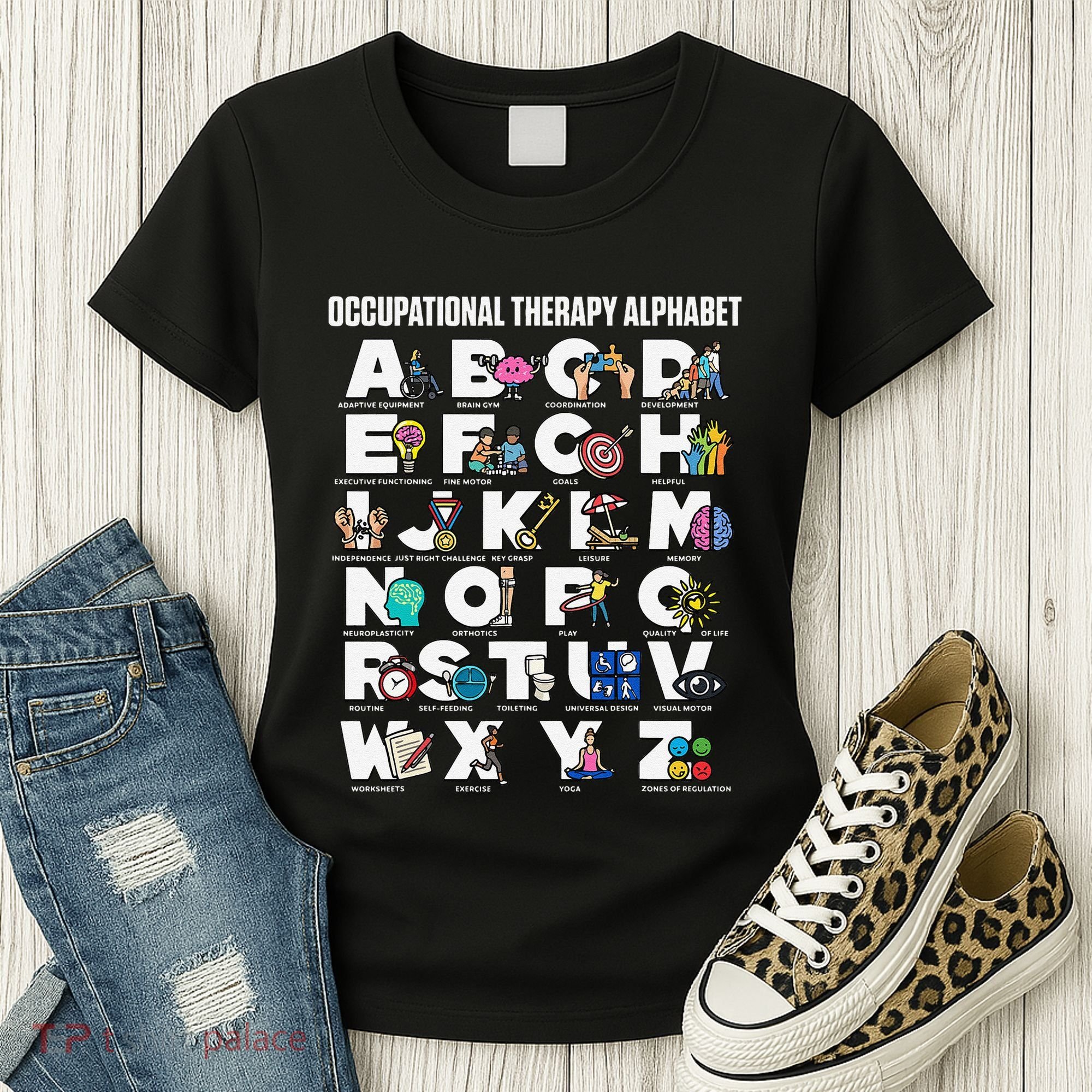 Occupational Therapy Alphabet Educational Ot Therapist Abcs Women's T-Shirt
