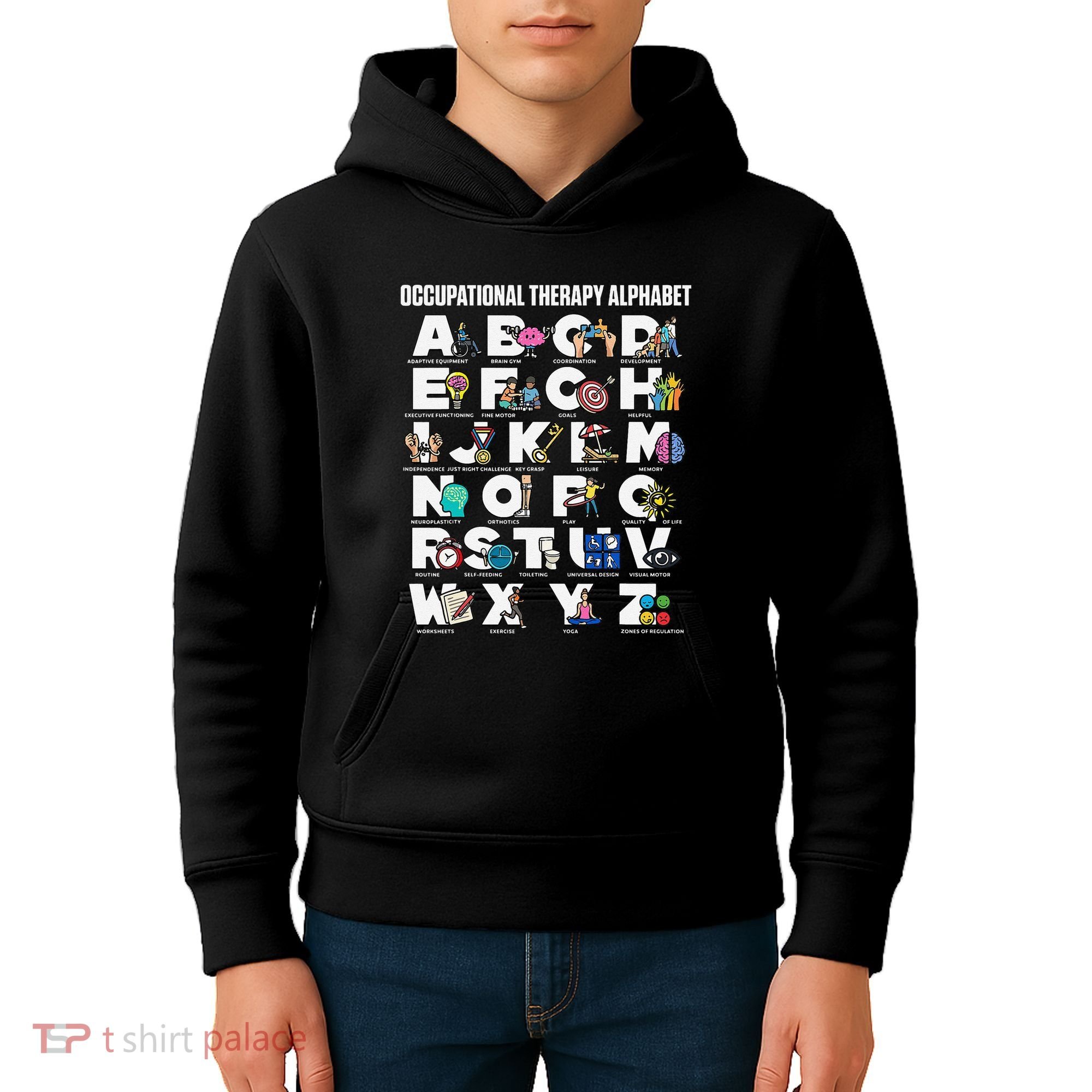 Occupational Therapy Alphabet Educational Ot Therapist Abcs Kids Hoodie