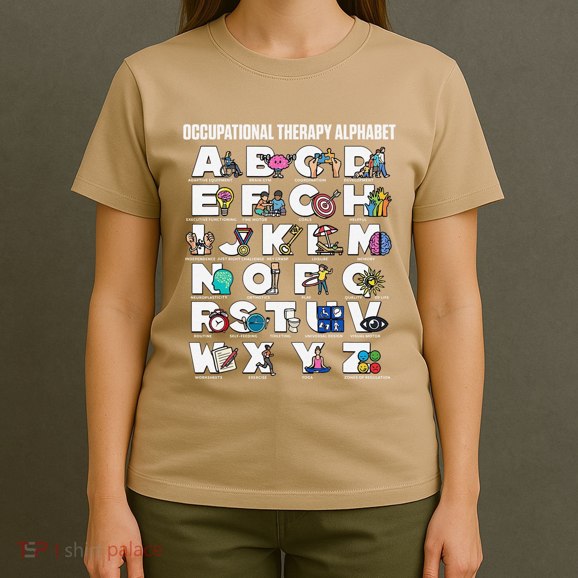 Occupational Therapy Alphabet Educational Ot Therapist Abcs T-Shirt