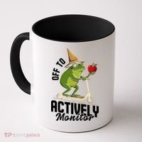 Off To Actively Monitor Frog Teacher Test Day Coffee Mug thumb 0