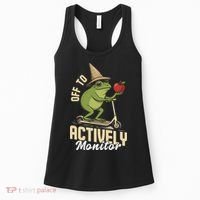 Off To Actively Monitor Frog Teacher Test Day Women's Tank Top thumb 0