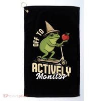 Off To Actively Monitor Frog Teacher Test Day Golf Towel thumb 0