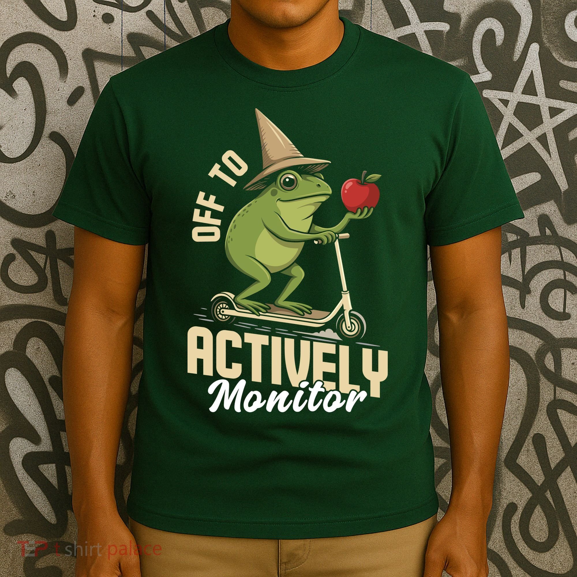 Off To Actively Monitor Frog Teacher Test Day T-Shirt