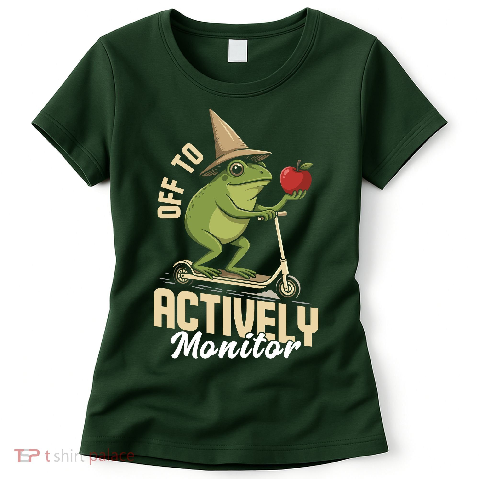 Off To Actively Monitor Frog Teacher Test Day Women's T-Shirt
