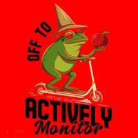 Off To Actively Monitor Frog Teacher Test Day Santa Hat thumb 1