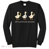 Off To Actively Monitor Teacher Testing Test Day Goose Sweatshirt thumb 0