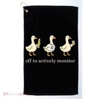 Off To Actively Monitor Teacher Testing Test Day Goose Golf Towel thumb 0
