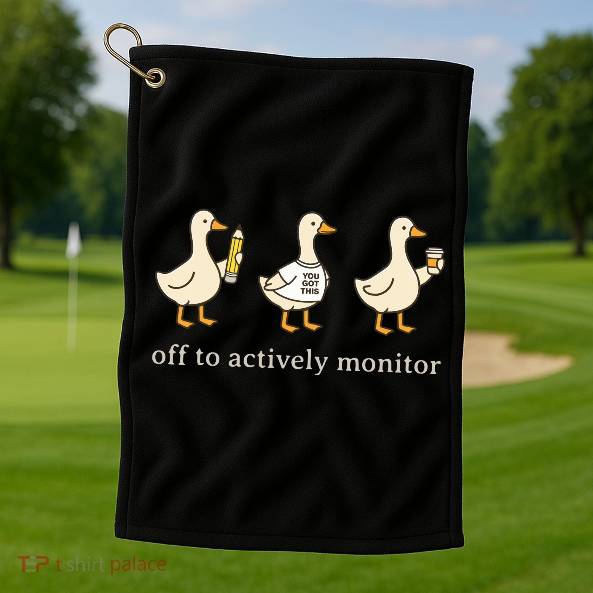 Off To Actively Monitor Teacher Testing Test Day Goose Golf Towel