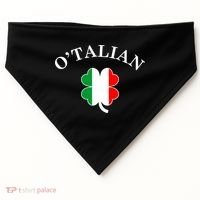 O'Talian Italian Irish Shamrock St. Patrick's Day USA-Made Doggie Bandana thumb 0
