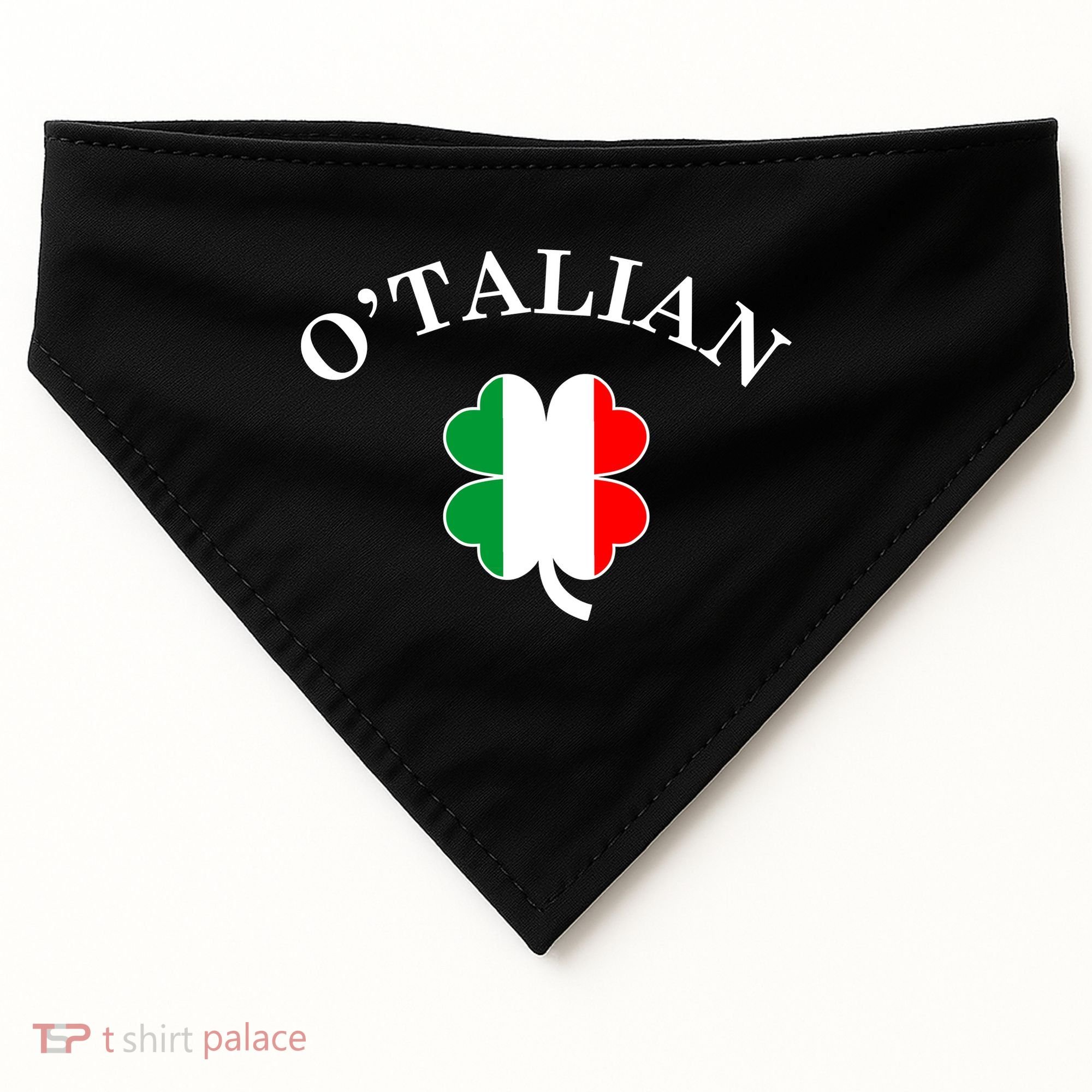 O'Talian Italian Irish Shamrock St. Patrick's Day USA-Made Doggie Bandana
