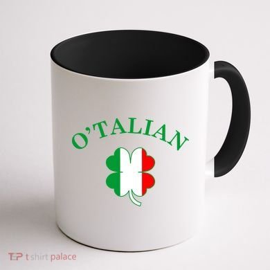 O'Talian Italian Irish Shamrock St. Patrick's Day Coffee Mug back