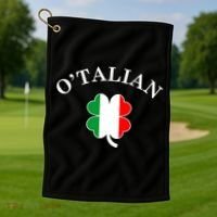 O'Talian Italian Irish Shamrock St. Patrick's Day Golf Towel thumb 1