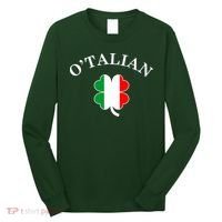 O'Talian Italian Irish Shamrock St. Patrick's Day Long Sleeve Shirt thumb 0